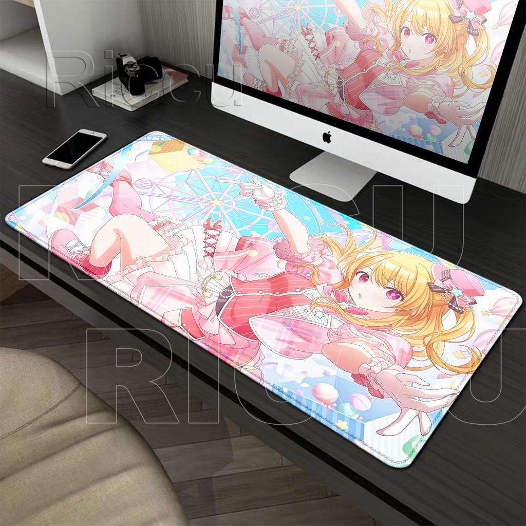Gaming-Zubehör Mauspads Oshi No Ko Hoshino Ai Computertastatur Teppich Kawaii Mädchen Verriegelungskante Gummi Ästhetik Schreibtischunterlagen