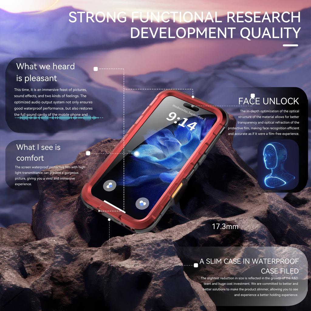 SHELLBOX M Series For iPhone 16 Pro IP68 Waterproof Case Metal Diving Phone Cover Compatible with MagSafe