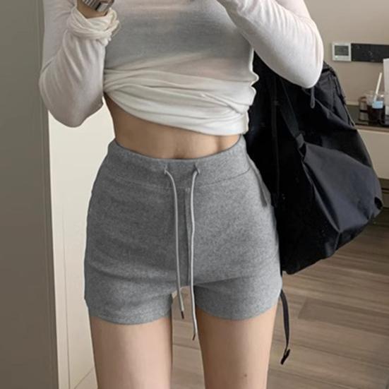 Women Sport Shorts Elastic Waistband Adjustable Drawstring Summer Outdoor Shorts Low-rise Gym