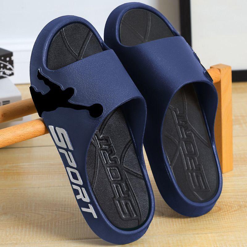 

Fashion Trend Men slippers Soft Beach Slides Sandals Men Outdoor Sports Slippers Unisex Flip Flops Thick Sole Anti-slip Men Casual Shoes 43-44 синий