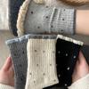 Sock - Winter Polka Dot Soft Lace Versatile Mid-calf Socks with Stretch, Soft Fabric, Comfortable and Warm Wool Socks