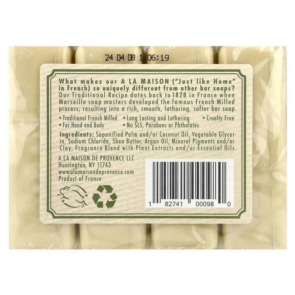 Hand & Body Bar Soap, Rosemary Mint, 4 Count, 100G (3.5Oz) Each