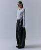 Teulimingbeodeu Front Yoke Leather Pants [ Black ]