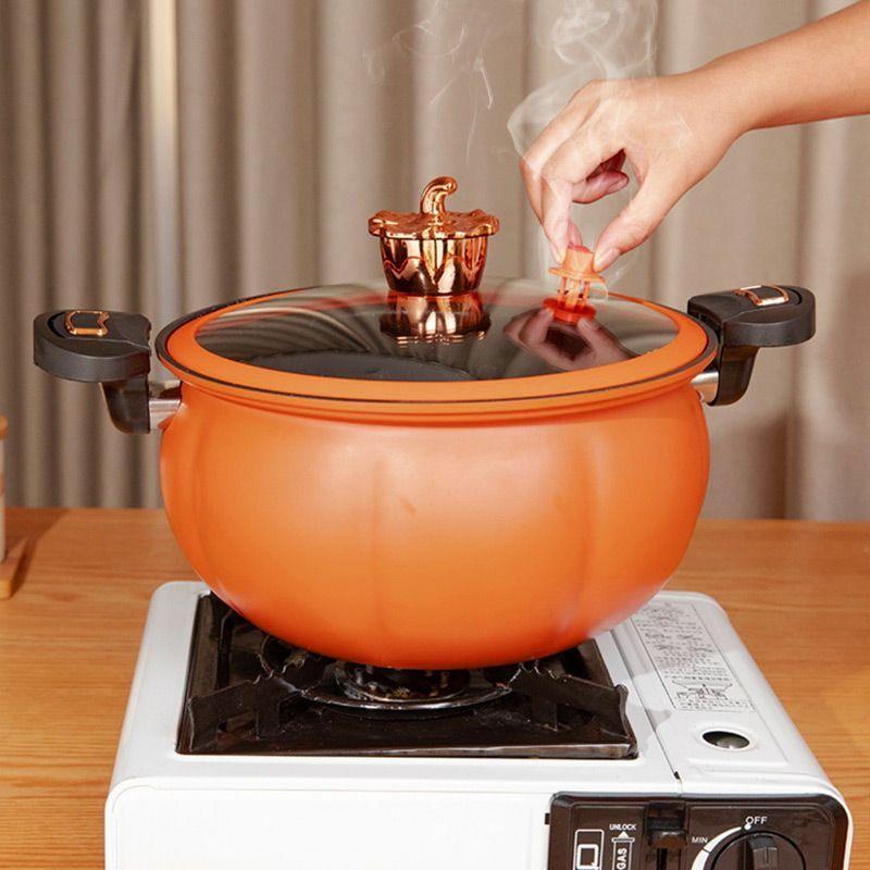 8L 5L Orange Pumpkin Micro Pressure Pot New Home Type Soup Pot Multifunctional Non Stick Pot Gas Stove Universal Soup Pot
