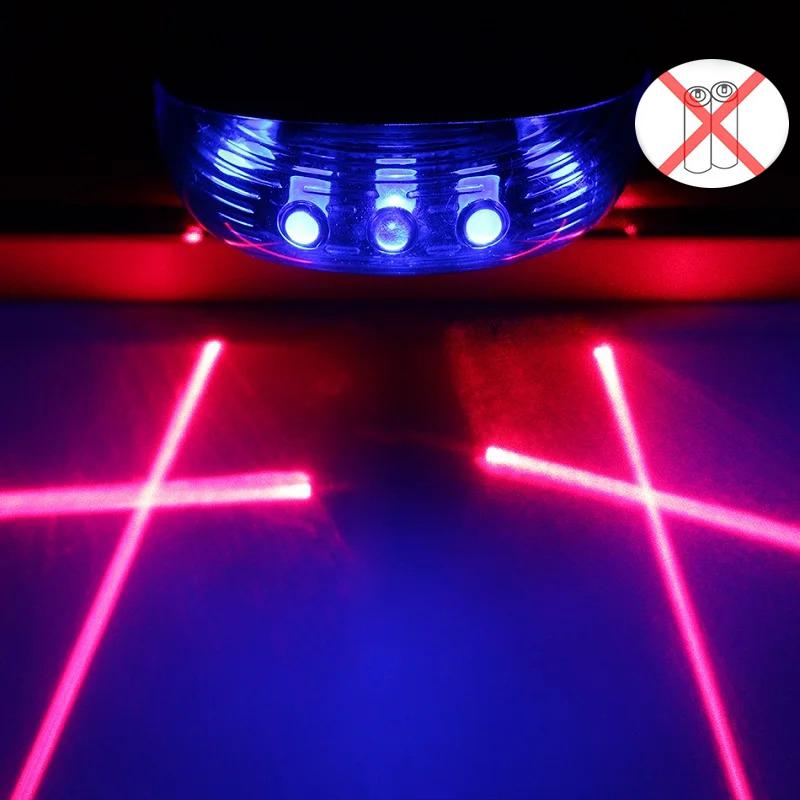 Bicycle Laser Parallel Line Taillight Waterproof Mountain Bike 2 Lasers Starry Sky 5LED Laser Taillight Safety Warning Taillight