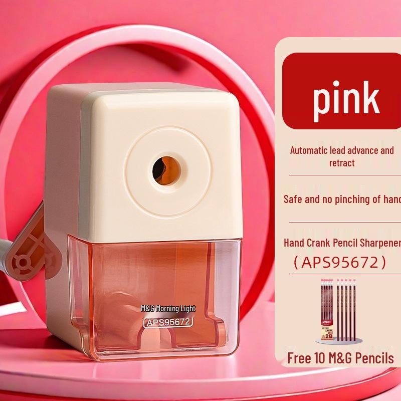 Automatic & Manual Pencil Sharpener for Kids – Morning Light Lead Feed & Retract