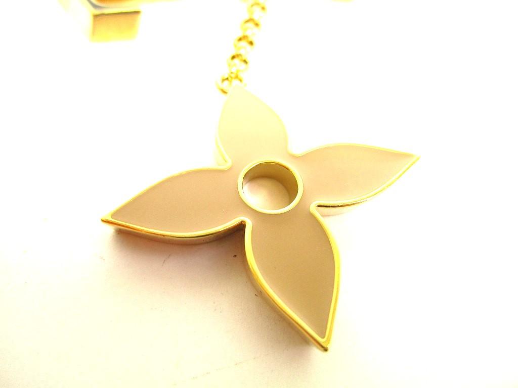 Authentic LOUIS VUITTON Gold Bag Charm Key Holder Sac Fleures du #a945  Refurbished