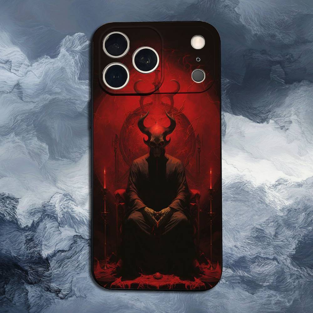 Dark Art D-Devil S-Satan Case For iPhone 15,17,16,12,14,13,11,Plus,Pro Max,XS,X,Mini,8,7,XR,SE,Soft Silicone Black