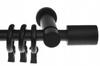 Tringle à rideaux simple en bois Tringles à rideaux modernes noires 120 cm Cylindre Fi20