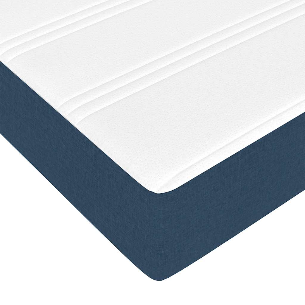 Ottoman Bed with Mattress Blue 140x200 cm Fabric