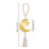 Eid Mubarak Holzperlen Anhänger mit Quaste Ramadan Kareem Mond Stern Hängendes Ornament Geschenk Islamische Muslimische Party Hausdekoration