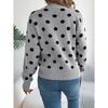 Autumn Winter Casual Color Block Polka Dot Long Sleeve Pullover Sweater Women's Fashion