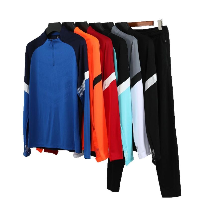 Long Sleeve Half-Zip Soccer Training Set Kids Adults Winter Sportswear Running Fitness Outfit