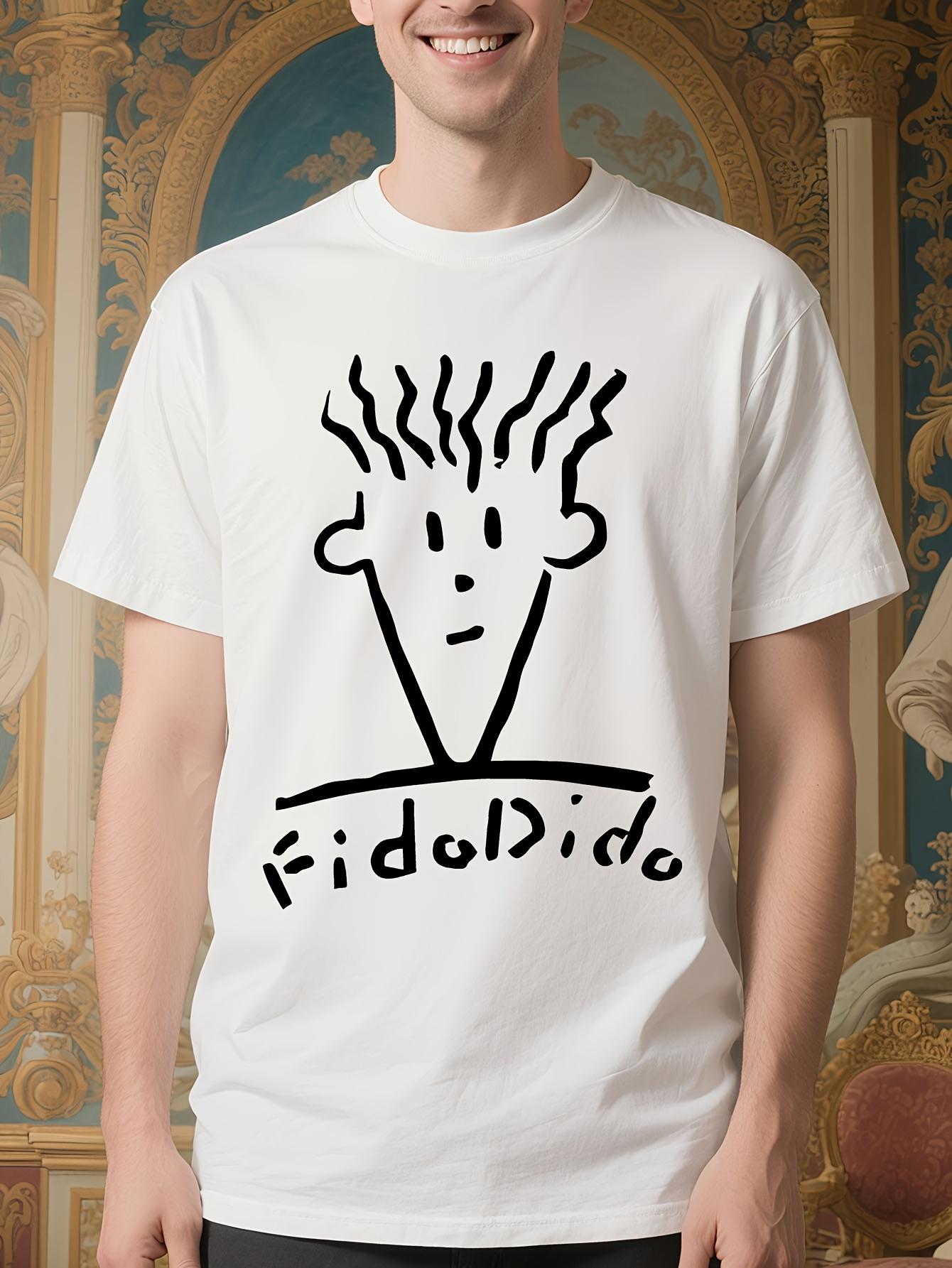 Vintage Retro Fido Dido Graphic Tshirt - Classic Black Cr... M