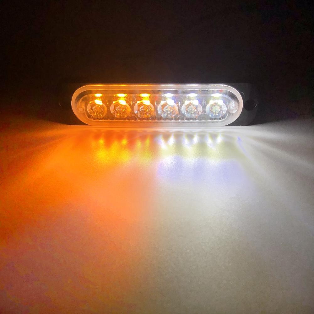 6 Led Car Strobe Warning Light Truck Flashing Strobe Emergency Grill Light White Blue Red Yellow Beacon Lamp Police Lamp 12V 24V