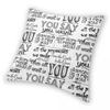 U2 All I Want Is You Chalkboard Square Pillowcase Polyester Linen Velvet Printed Zip Throw Pillow Case Sofa Seater Cushion Case