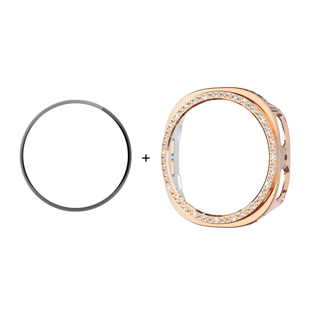 ENKAY HAT PRINCE Pour Samsung Galaxy Watch8 40mm Coque avec Film d'Écran en PMMA Décoration Strass Housse de Montre en PC