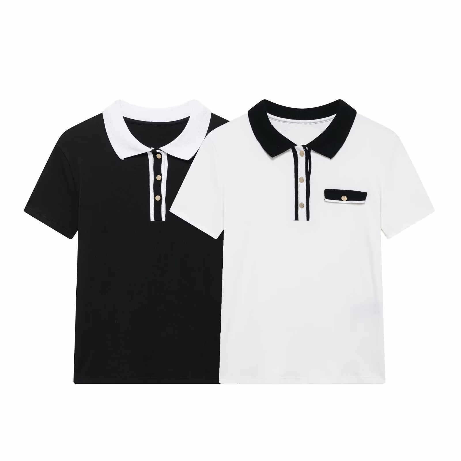 

2025 Spring Women s Slim Fit Patchwork Polo Collar Knit Top Medium белый