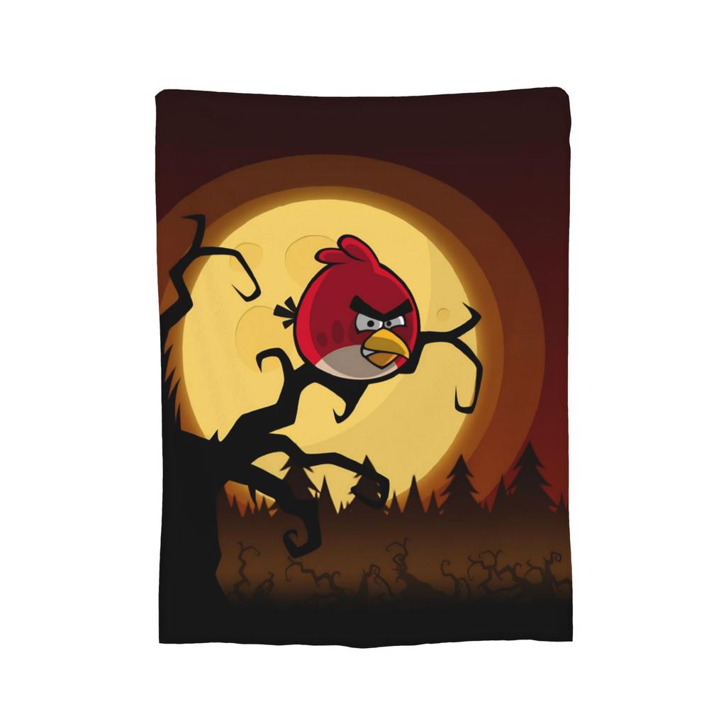 A-Angry Anime B-Birds Games Red Fleece Throw Blankets Blanket for Bedding Car Super Warm Bedspread,