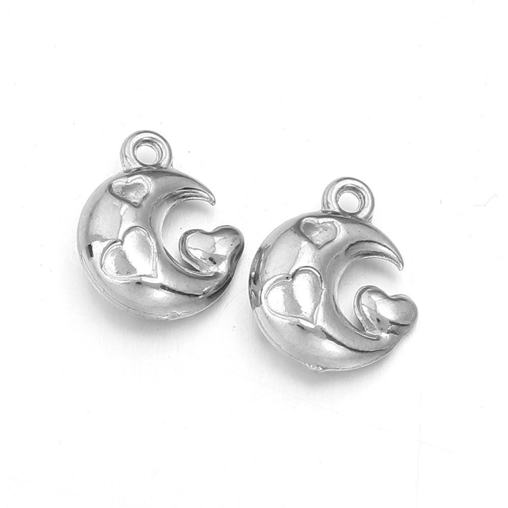 5pcs/lot High Quality Stainless Steel Pendant Star Moon Round Shape Fashion Charms For Jewelry Making DIY Necklace Earrings Gift