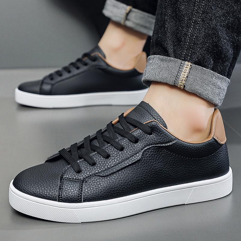 Spring 2026 Men's Versatile White Low-Top Casual Skate Shoes - Fashionable and Trendy for Youth