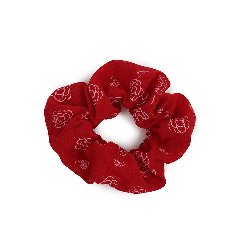 Christmas Red Plush Scrunchie: Cute Autumn Winter Hair Accessory