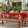 Christmas Rectangle Table Cloth for Xmas Holiday Party Christmas Decoration Reusable Tablecloth for Dining Room Table Decor