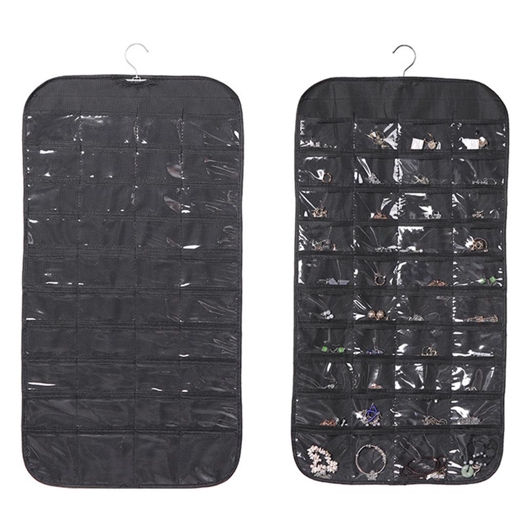 Hanging Jewelry Storage Bag Double-sided 80-pocket Jewelry Chain Storage Bag Non-woven Fabric Jewelry Storage Rack