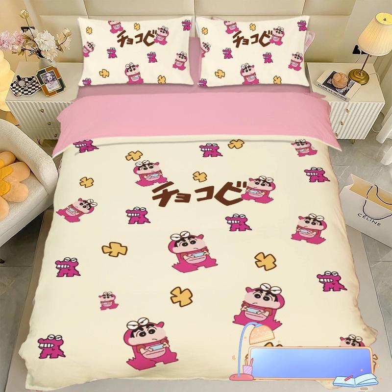 Boy Girl Crayon Shin-chan Bedding Set Pillowcase 2/3/pcs Shin-chan Duvet Cover Adult Children Gift Single Double Large Size