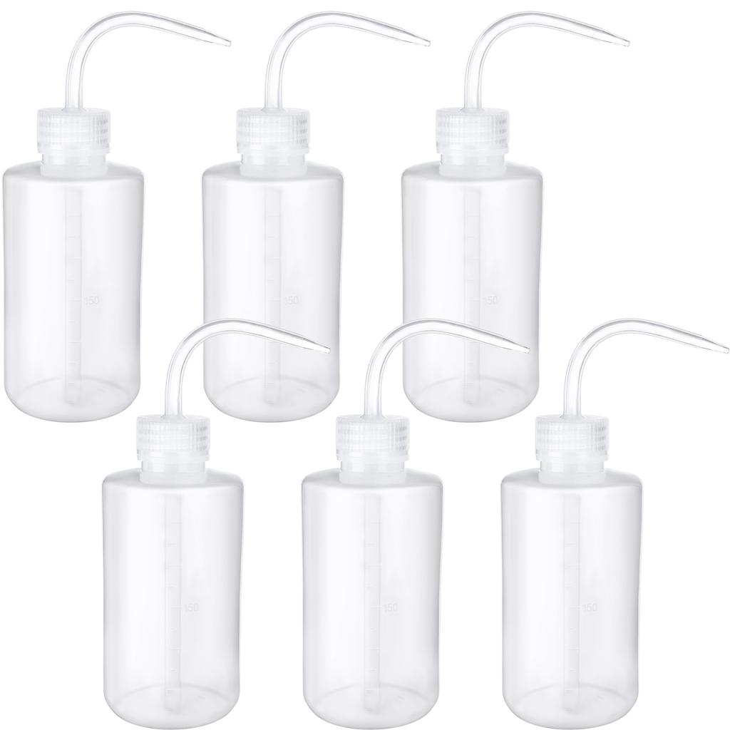6 Pcs Wash Bottle Plastic Safety Lab Squeeze Bottle Transparent Squirt Squeeze B