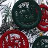 3PCS/Pack Christmas Tree Colorful Round Gift Multi-element Christmas Flocking Atmosphere Ornament Decoration Pendant Party