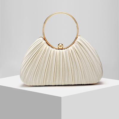 Nouveau sac de soirée plissé en satin, sac à main à anneau, sac pour robe de soirée, nouveau nouveau sac, sac pour soirée dansante.