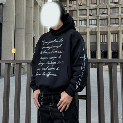 Unisex Oversized Hooded Sweatshirt With Letter Print Streetwear Style Fall Winter 2025