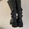 Fashion Eilyken Designer Buckle Strap Round Toe Woman Knee-High Boots Fashion Square Low Heels Long Booties Spring Autumn Female Shoes