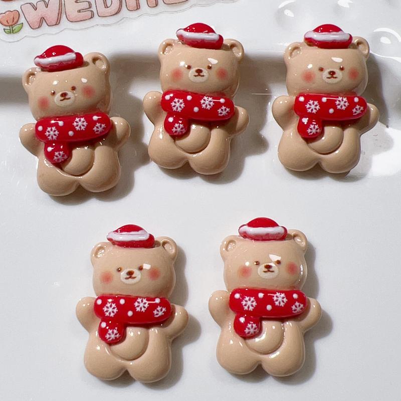 

10 Pcs Cute Animation Christmas Deer Cookie Man Snowman Resin Scrapbook Diy Jewelry Wedding Kids Present Hairpin Accessories A57