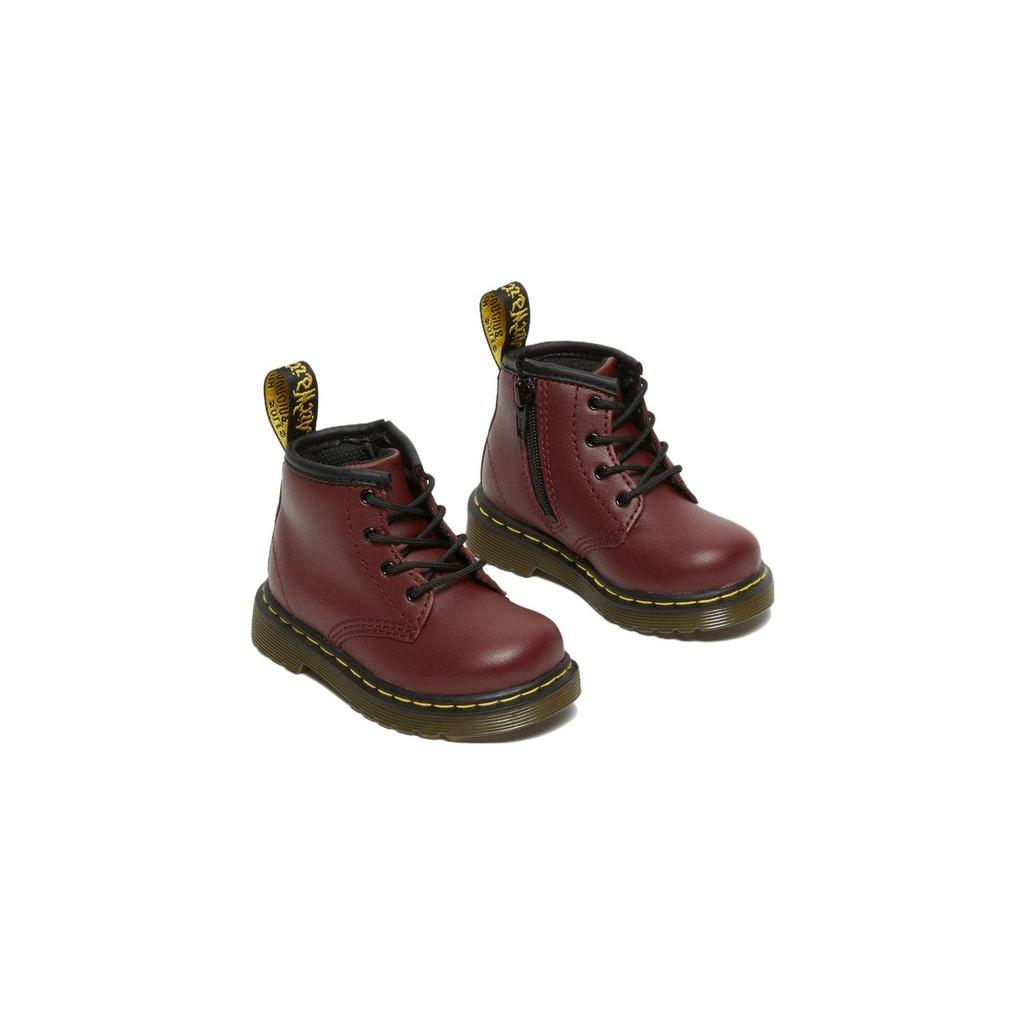 Dr. Martens 1460 Leather Round Toe Lace-Up High-Top Shoes Baby Shoes Cherry-Red 15933602