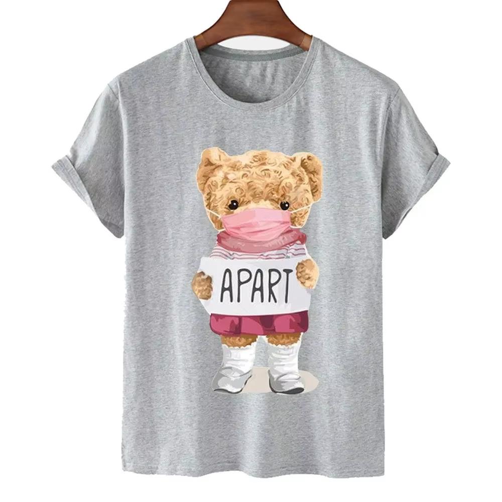 Unisex Cute Teddy Bear Graphic Tshirt Fashion Cartoon Bear Print Cool Short Sleeve Crew Neck Streetwear Tee Tops For Unisex Unisex