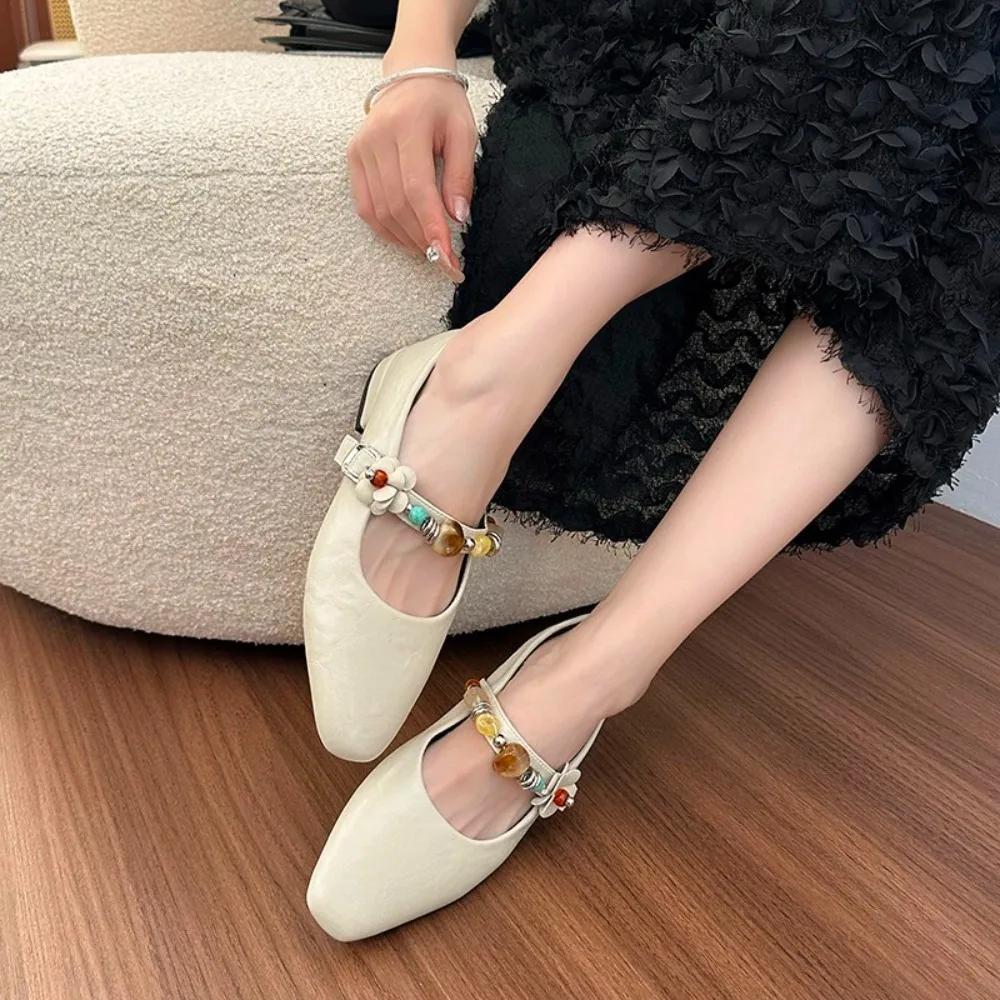 Fashion Women's Black Mary Jane Flat Slip-On Work Shoes - Fashion Casual Ladies Comfortable Shoes for Women, Stylish Office & Daily Wear