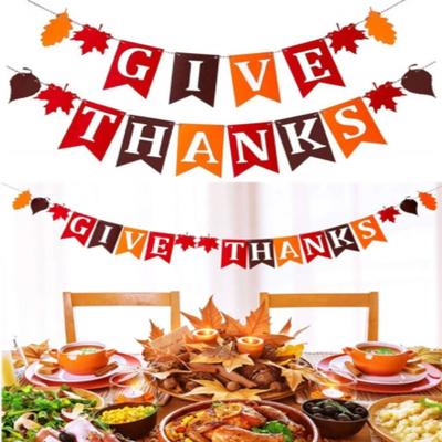 Orange Yellow Red Party Leaves Garland Autumn Banner Fall Thanksgiving Party Day Harvest Decorations Home Party Hanging Supplies
