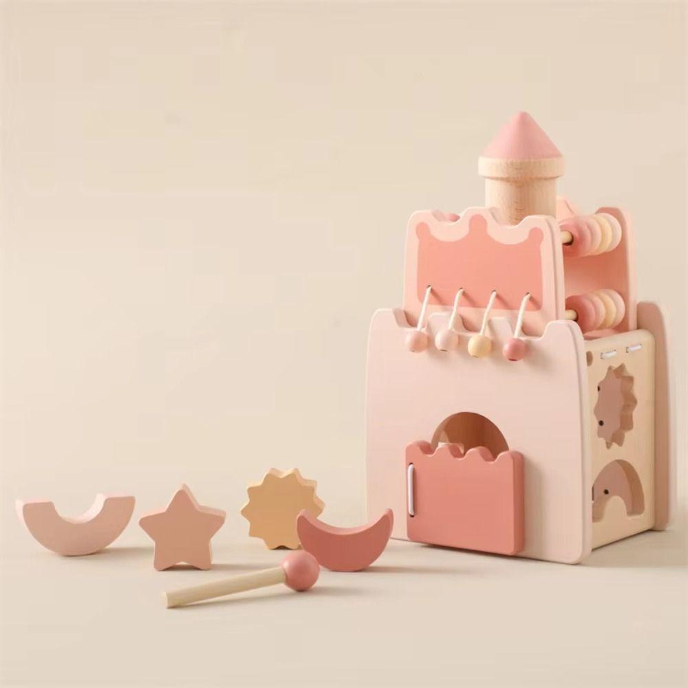 Early Education 5-in-1 Wooden Castle Toys Shape Sorter Dollhouse Shape Wooden Toys  Parent-Child