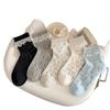Spring and Summer Girls' Short Legged Lace-Ribbed Padded Socks with Polka Dots and Openwork Design - Perfectly Versatile Lightweight Socks