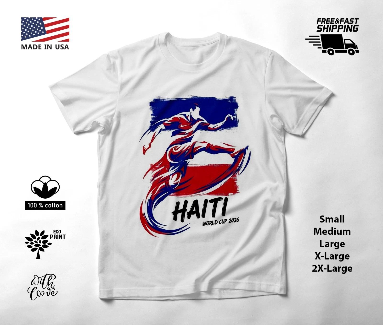 HAITI - NEW World Cup 2026 Football Soccer Fans T-Shirt Tee Shirt M