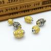 Tibetan Silver Matte Gold Six-Word Mantra Beads for DIY Buddhist Jewelry and Bracelets