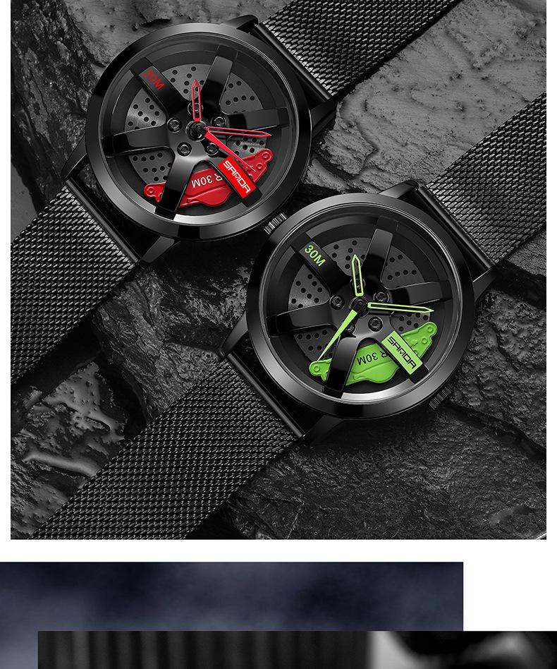 Sanda Men's Trendy Skeleton Dial Quartz Watch - Waterproof and Stylish Casual Wristwatch