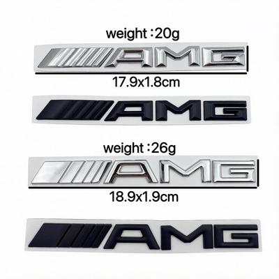 Mercedes-AMG Silbernes Metall-Logo-Aufkleber - Geeignet für AMG