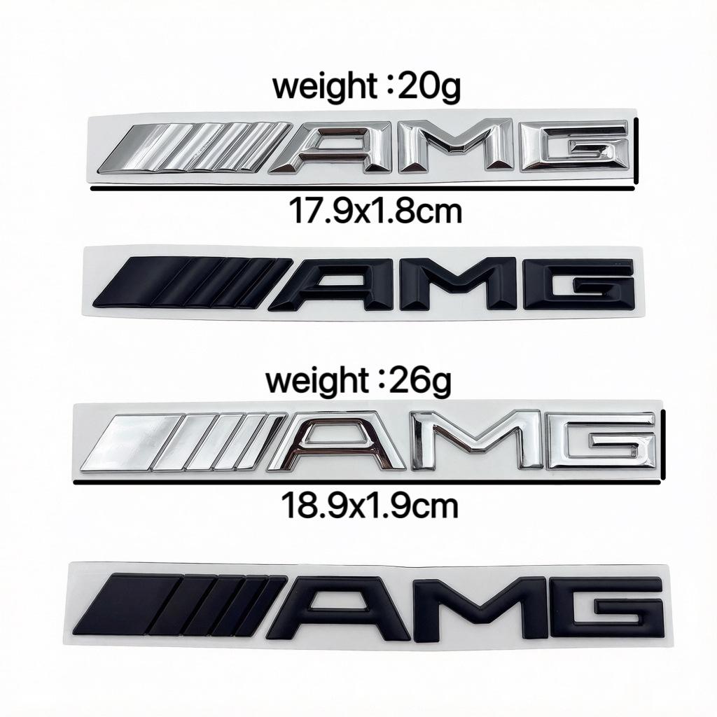 Mercedes-AMG Silbernes Metall-Logo-Aufkleber - Geeignet für AMG