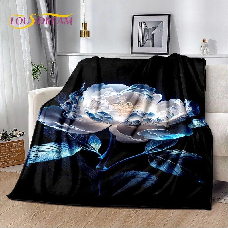 Dream Love Rose Severské květy Sedmikráska Deka, Měkká přehozová deka pro domov Ložnice Postel Pohovka Piknik Cestování Kancelář Krycí deka Dítě