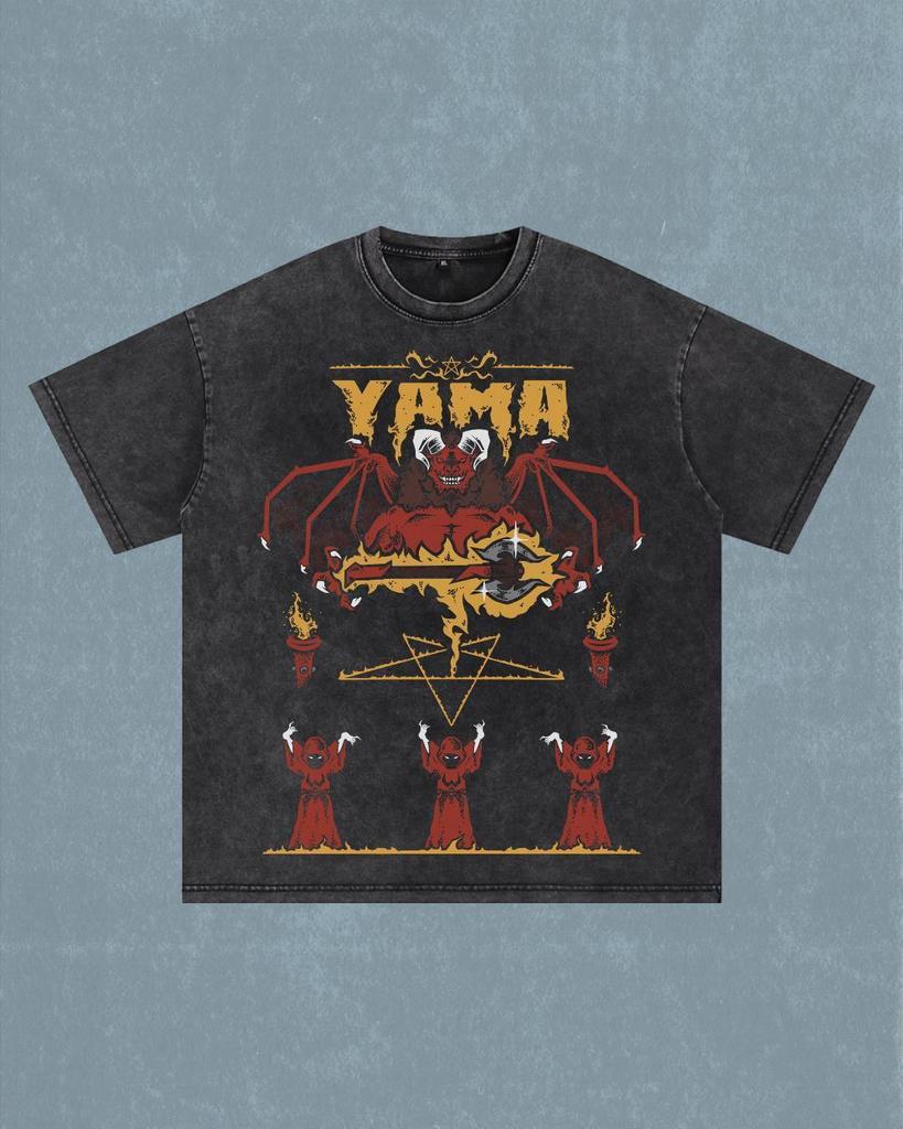 OSRS Yama Shirt, Old School RuneScape Boss Tee, Endgame PvM Gamer T-Shirt, Demon Raid Graphic Gift, Acid Wash Oversized Tee