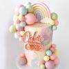 50pcs Colorful Balloon Rainbow Cake Topper for Baby's Birthday Wedding Party Perfect Celebration Decor