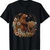 Uroczy Cottagecore Kwiatowy Niedźwiedź Estetyka Dziewczęcy Damski T-shirt z Graficznym Nadrukiem